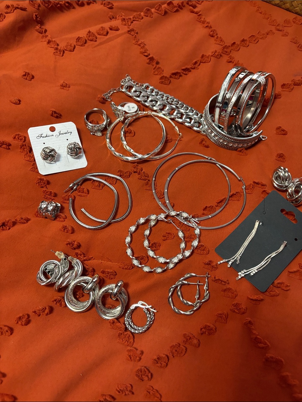 Fashion Jewelry Silver-Tone Hoop & Bracelet Mix